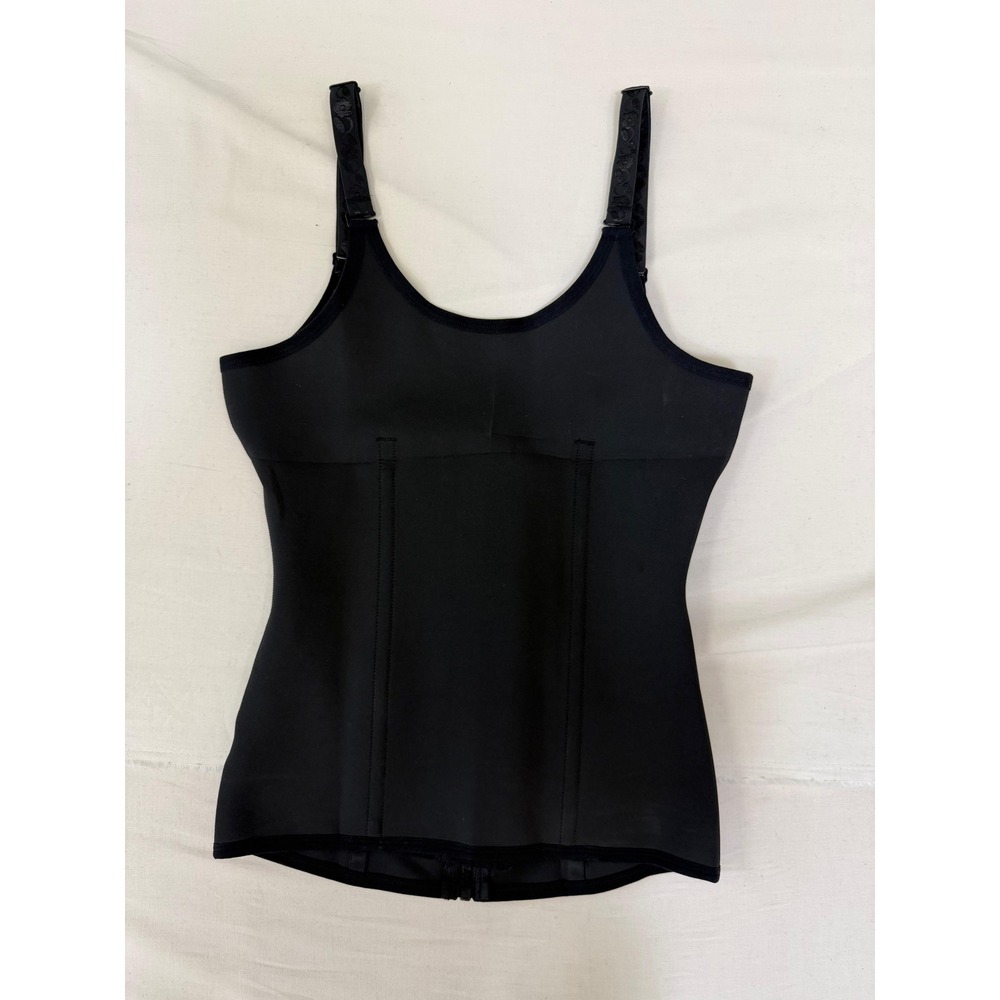 Black‎ Waist Trainer Vest Shapewear Zipper Hook Eye Compression Medium 12008B